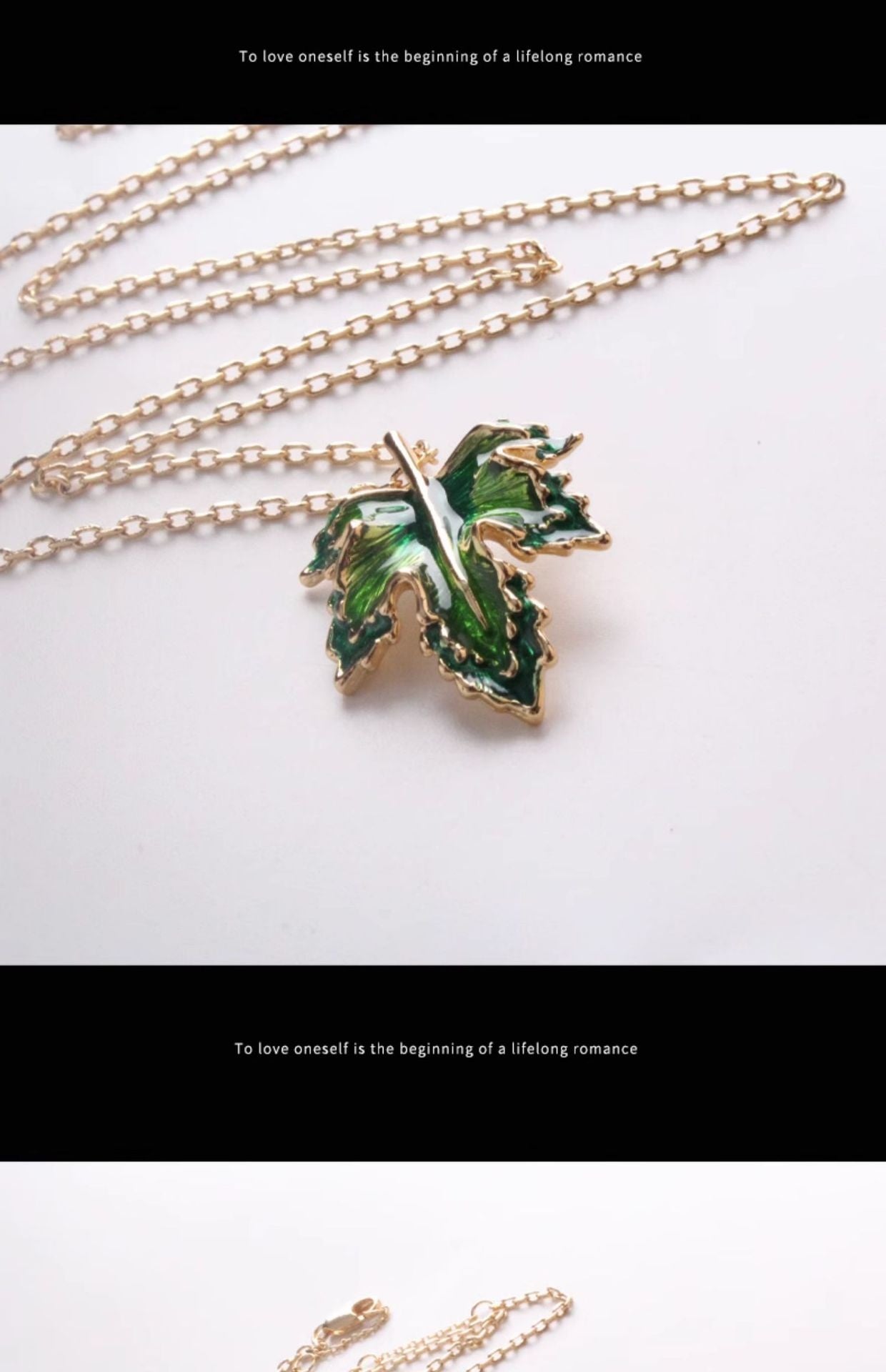 Maple Leaf Enamel Drip Glazed Long Necklace For Women
