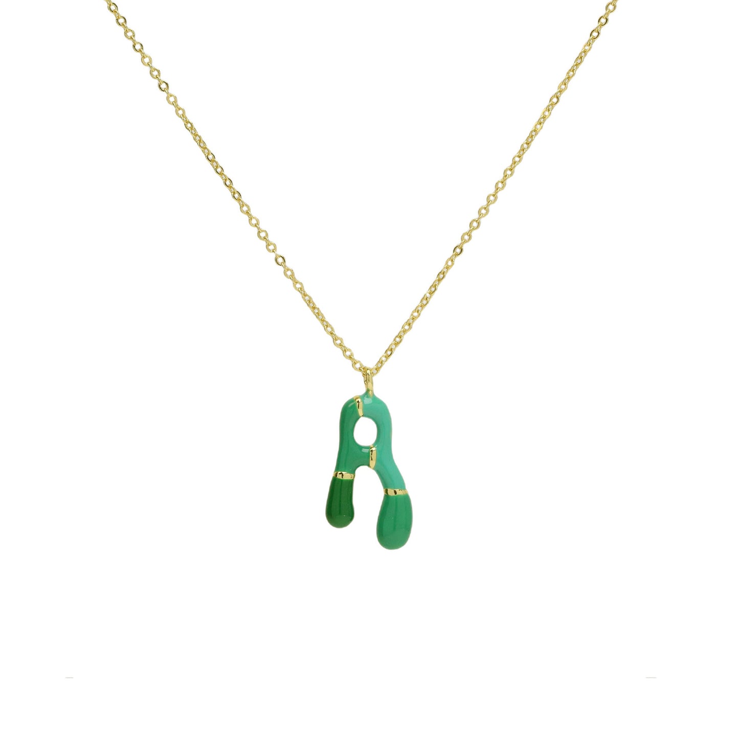 Brass Epoxy Capsule Letter Necklace