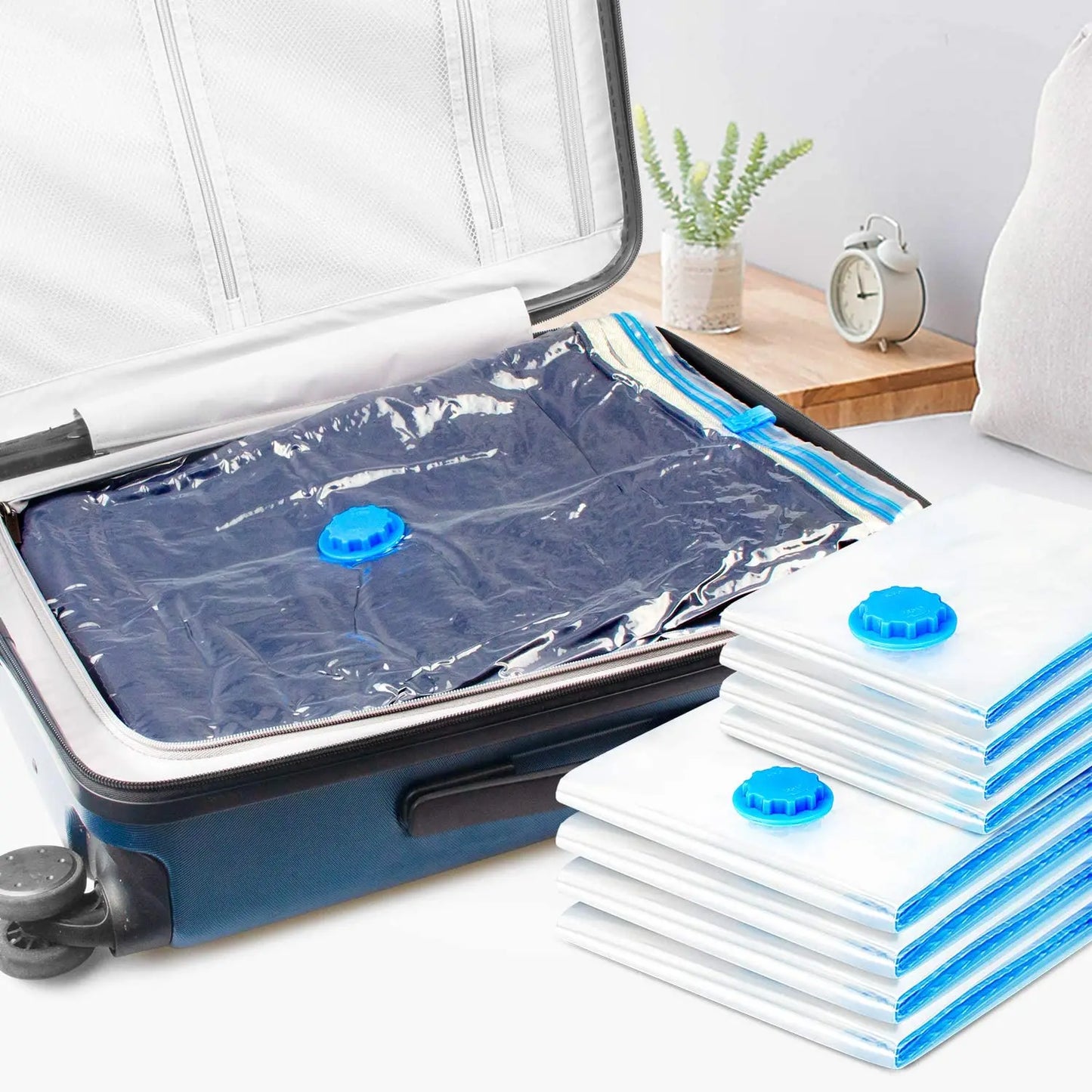 5PCS Vacuum Storage Bags Travel Compression Package Compressed Closet Home Organizer for Pillows Clothes Bedding Foldable Seal