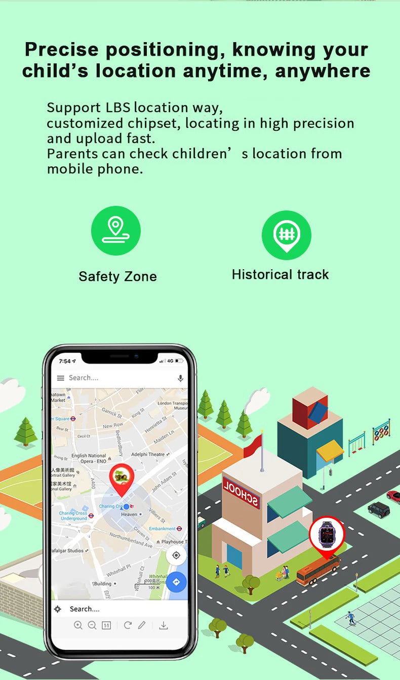 Kids Smart Watch Waterproof IP67 SOS Antil-lost Phone Call Baby 2G SIM Card Location Tracker Smartwatch For Children Gifts