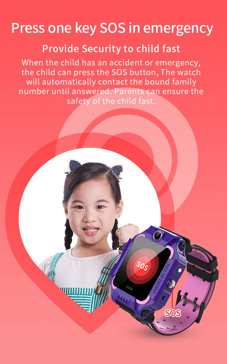 Kids Smart Watch Waterproof IP67 SOS Antil-lost Phone Call Baby 2G SIM Card Location Tracker Smartwatch For Children Gifts