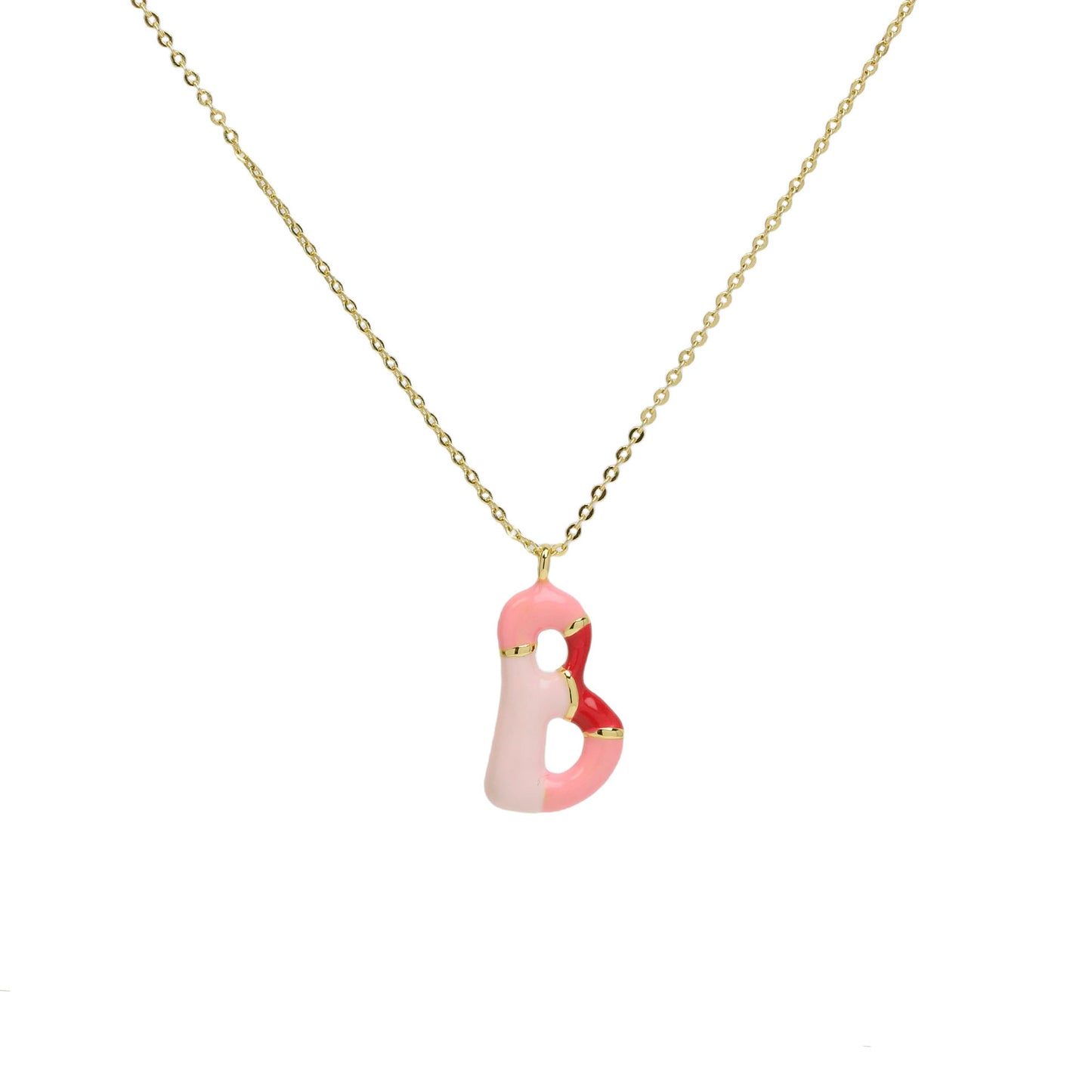 Brass Epoxy Capsule Letter Necklace