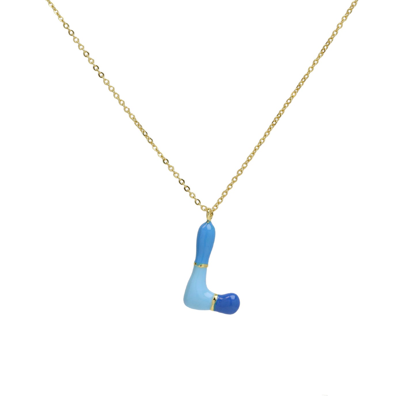 Brass Epoxy Capsule Letter Necklace