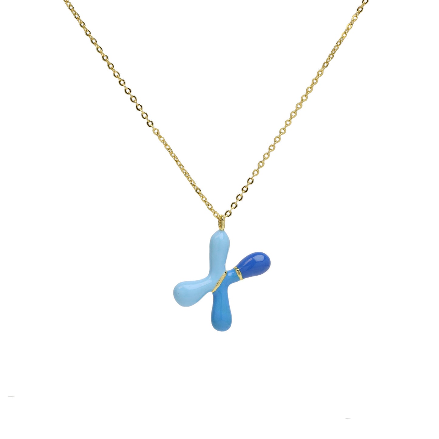 Brass Epoxy Capsule Letter Necklace