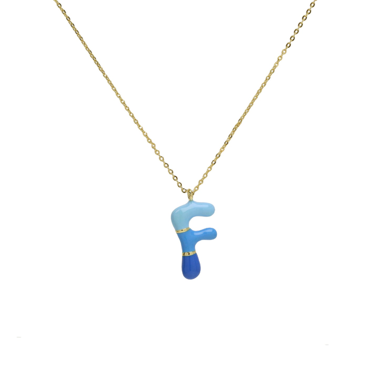 Brass Epoxy Capsule Letter Necklace