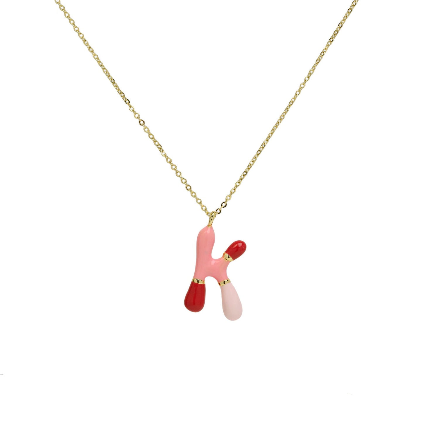 Brass Epoxy Capsule Letter Necklace