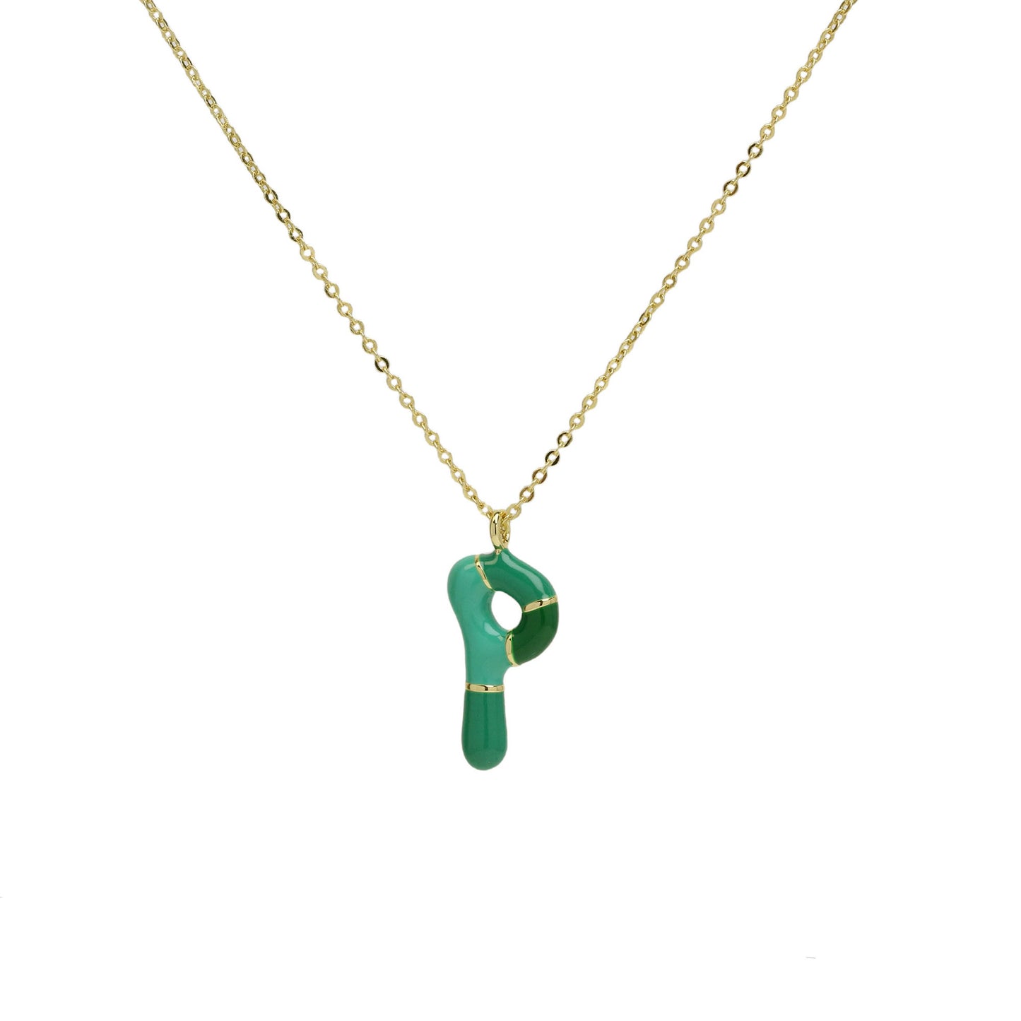 Brass Epoxy Capsule Letter Necklace