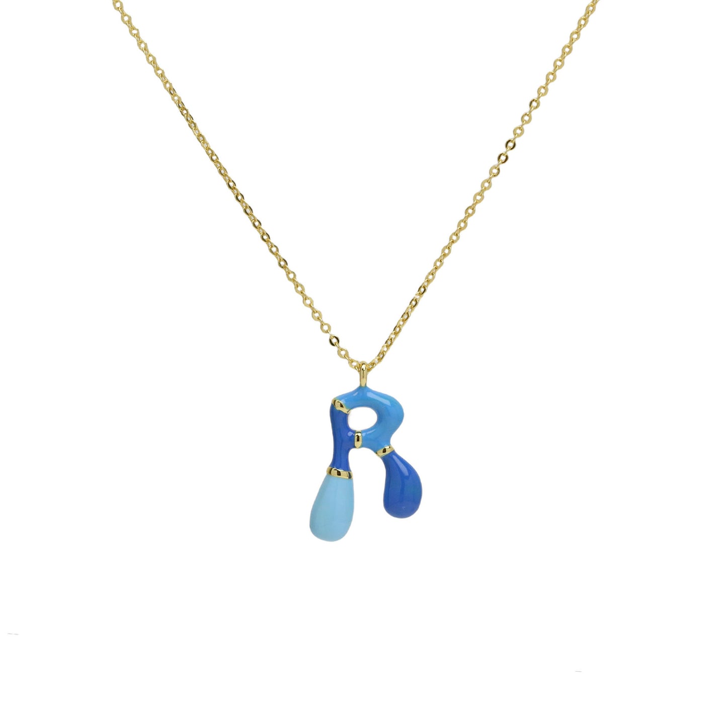 Brass Epoxy Capsule Letter Necklace