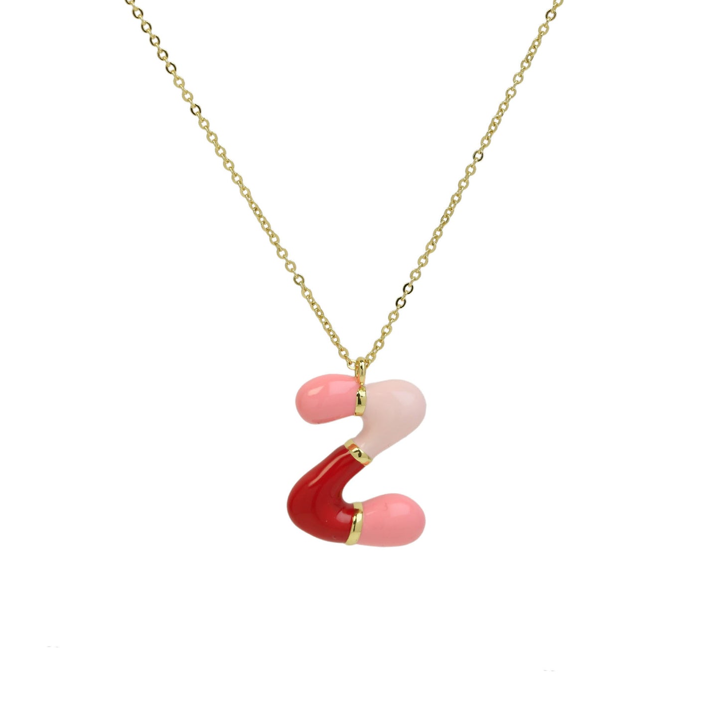 Brass Epoxy Capsule Letter Necklace