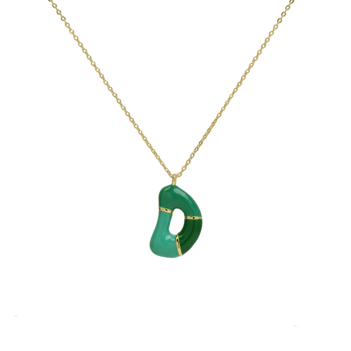 Brass Epoxy Capsule Letter Necklace