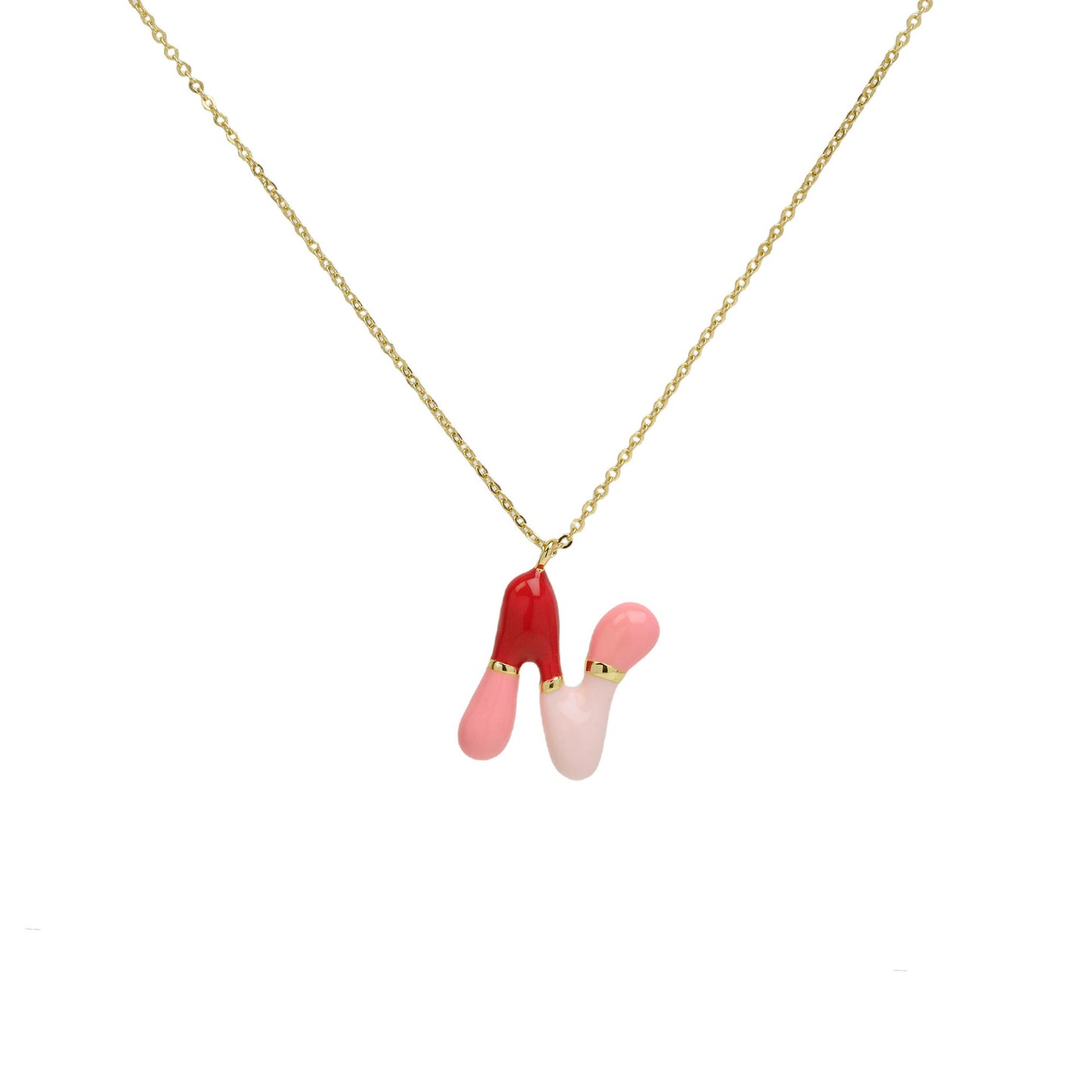 Brass Epoxy Capsule Letter Necklace