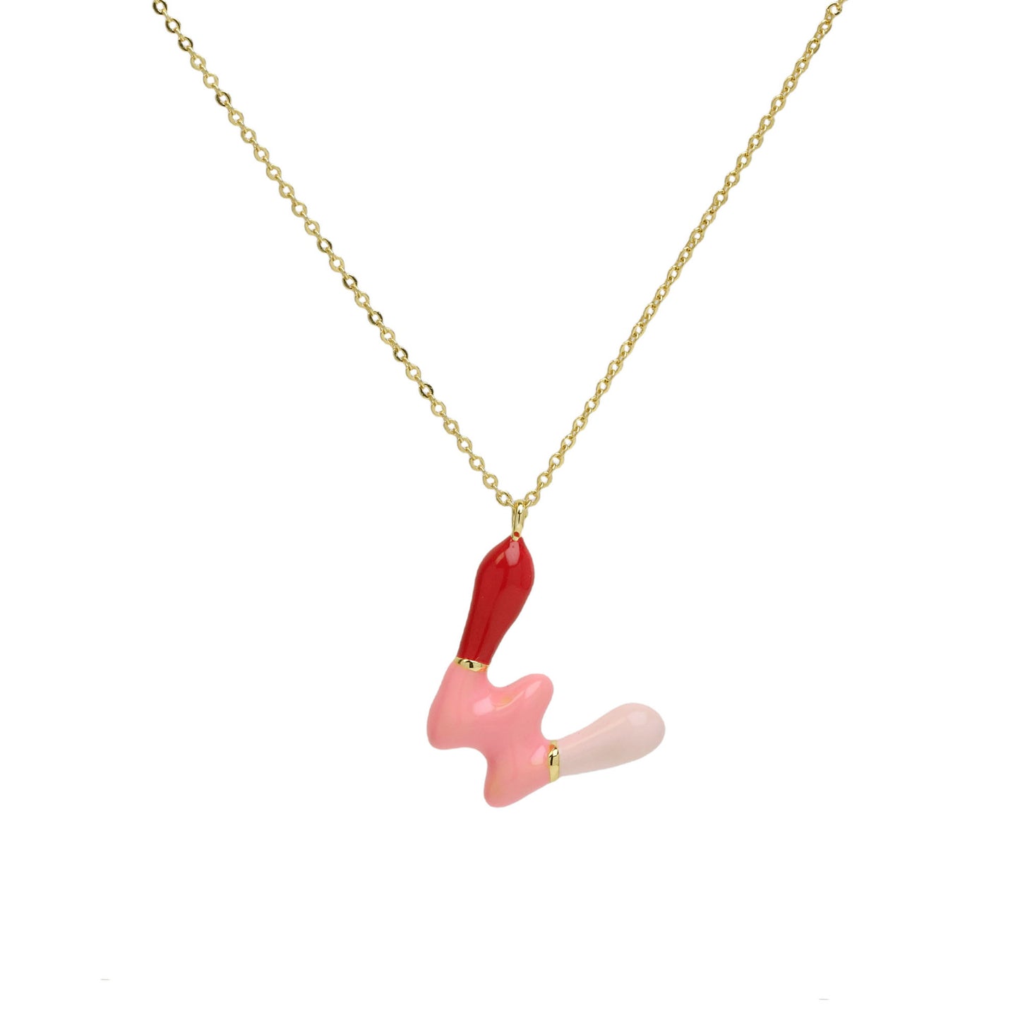 Brass Epoxy Capsule Letter Necklace