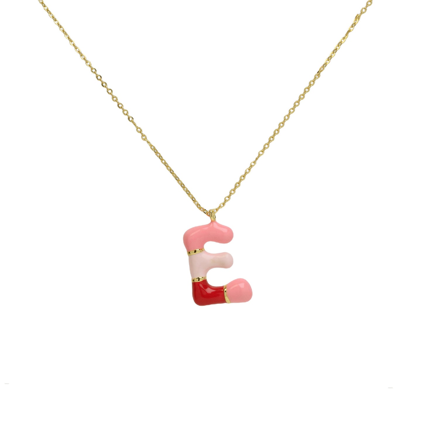 Brass Epoxy Capsule Letter Necklace