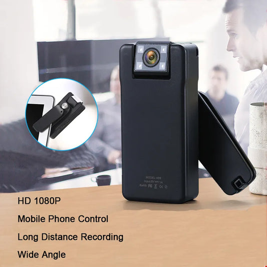 A50 1080p Mini Digitalkamera WiFi Fernbedienung 150 Grad Weitwinkelrotation Objektiv Bodycam Sports DV mit rotierender Rückenclip