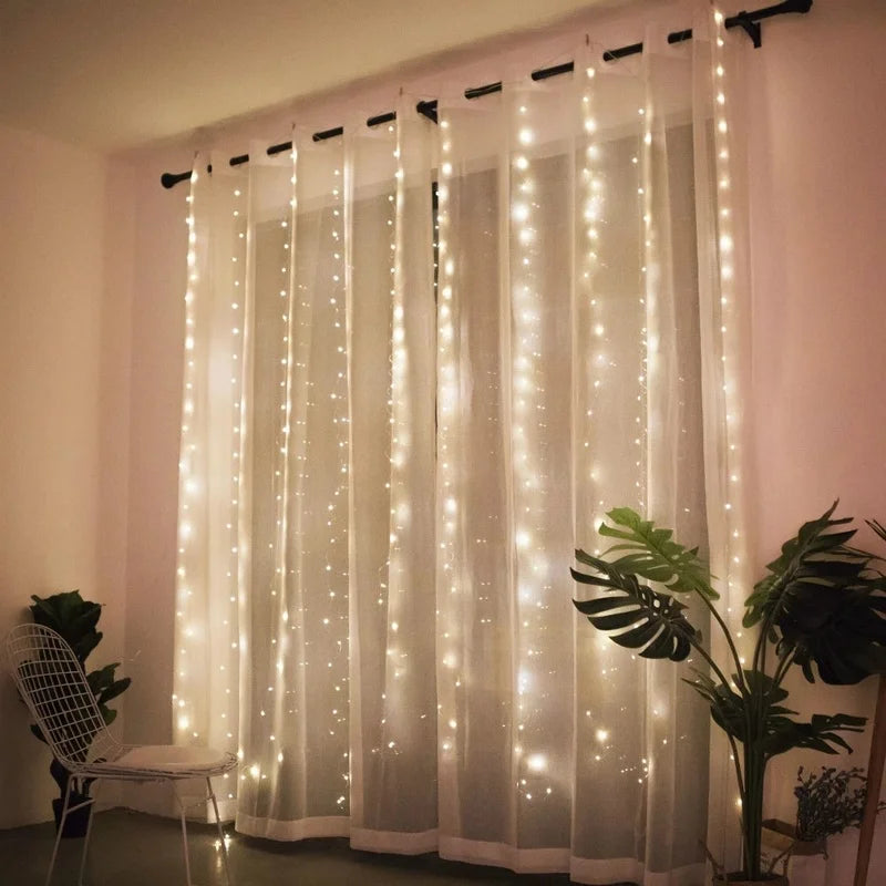 3M Curtain Light Garland Christmas Decorations for Home Festoon Noel Navidad 2023 Christmas Ornaments Xmas Gifts New Year 2024